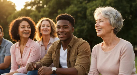 Diverse people outdoors with healthy, glowing skin illustrating astaxanthin’s skin benefits