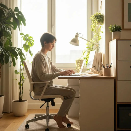 Person studying with astaxanthin supplements nearby, illustrating improved focus and memory